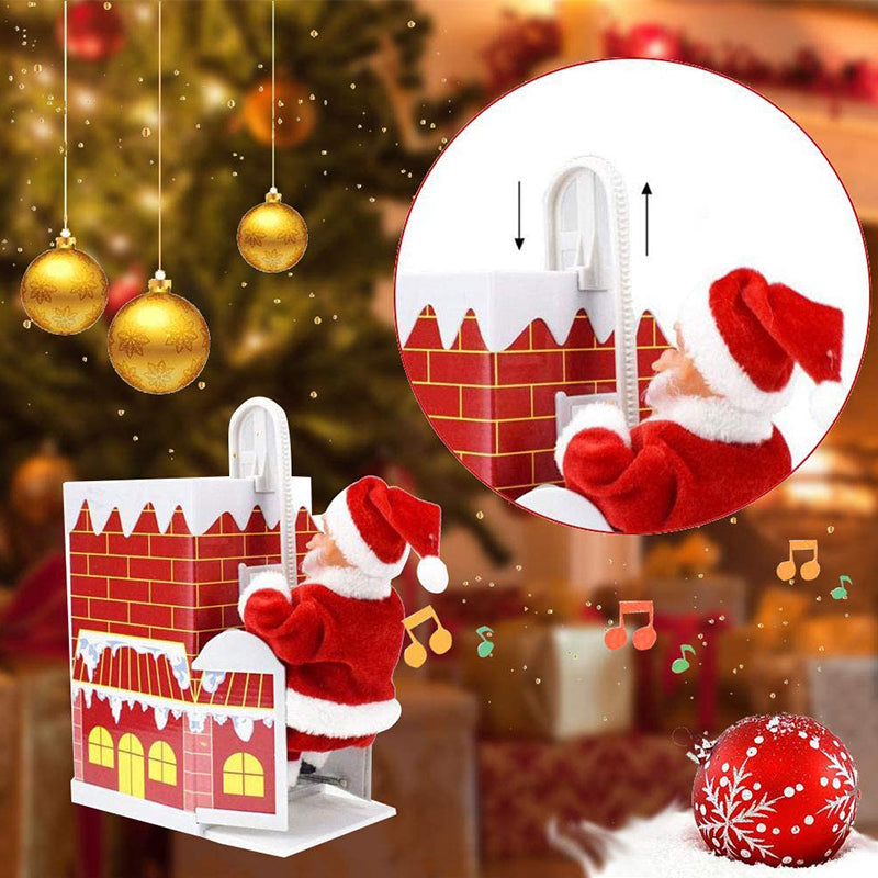 Electric Climbing Santa with Music in Four Versions