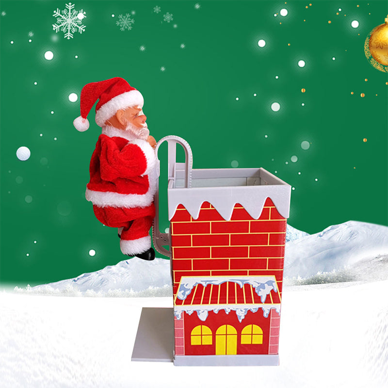 Electric Climbing Santa with Music in Four Versions