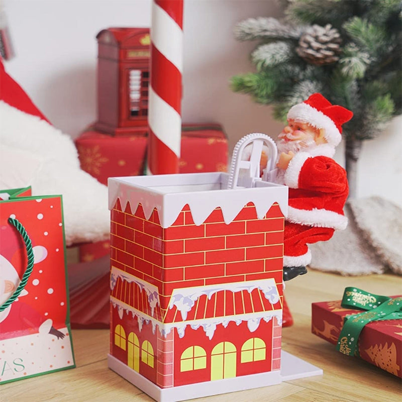 Electric Climbing Santa with Music in Four Versions