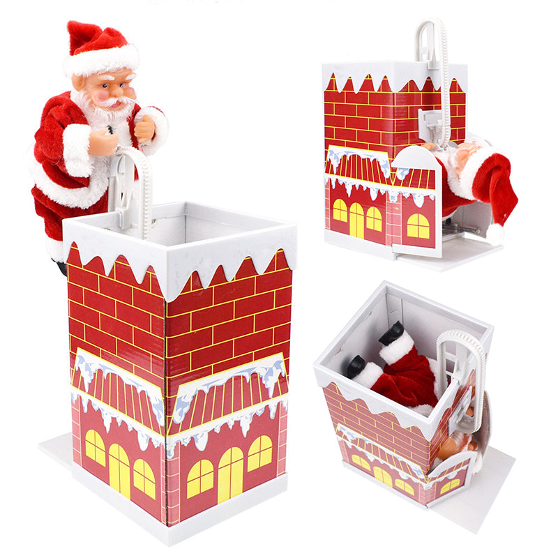 Electric Climbing Santa with Music in Four Versions