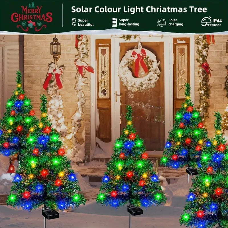 Christmas Lights Solar Tree Weatherproof for a Path or Patio