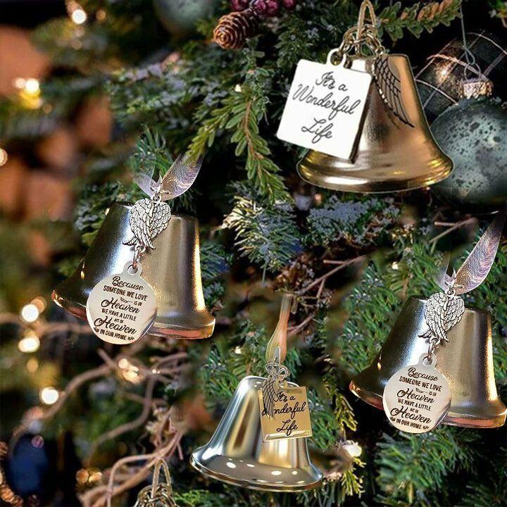 Christmas Ornaments Memorial Bell with Angel Wings in Four Styles