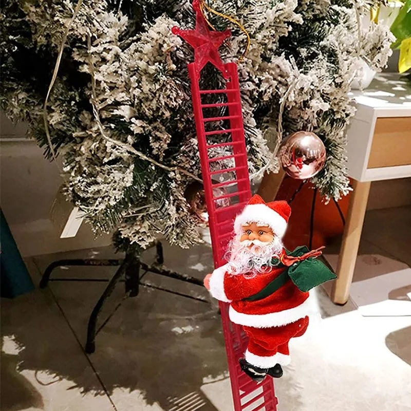 Electric Climbing Santa with Music in Four Versions