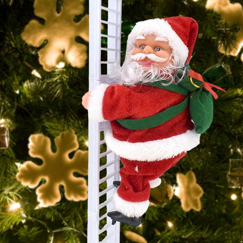 Electric Climbing Santa with Music in Four Versions