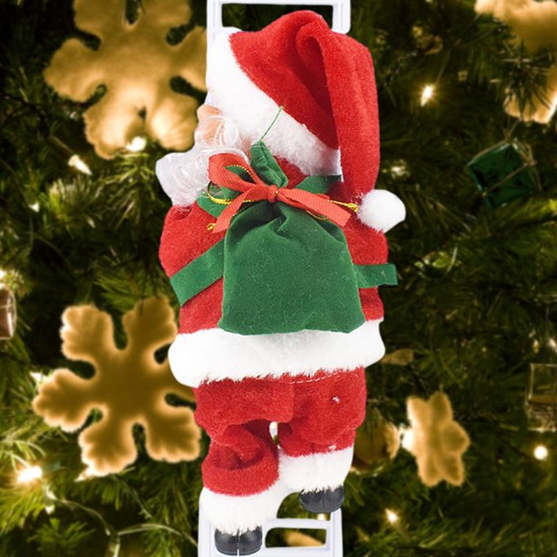Electric Climbing Santa with Music in Four Versions