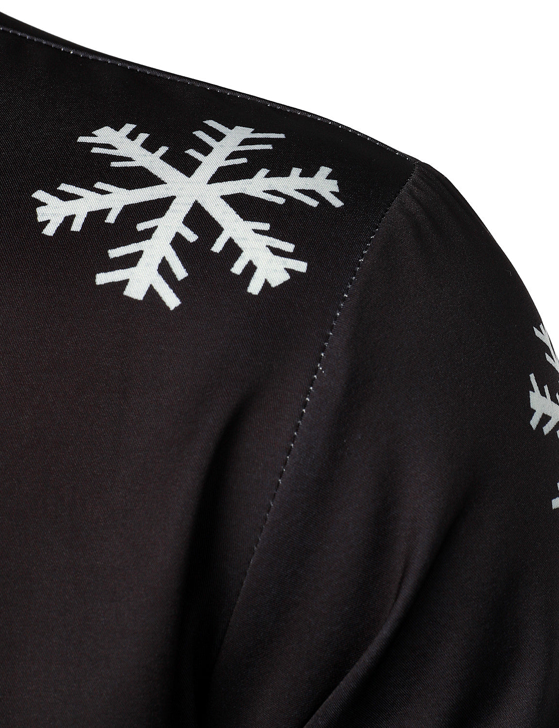 Mens Christmas Shirt Black Novelty Santa Print Long Sleeve Button Front Top