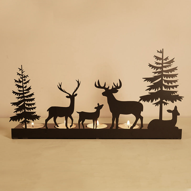 Christmas Decorations Reindeer Tealight Holder in Iron Handmade