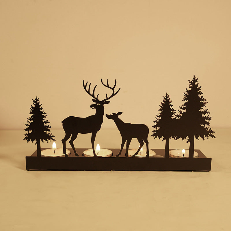 Christmas Decorations Reindeer Tealight Holder in Iron Handmade