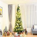 Artificial Christmas Tree Pencil Slim 7 Foot for Corners and Narrow Rooms