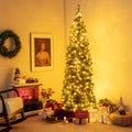 Artificial Christmas Tree Pencil Pre Lit from 7 to 9 Foot with Red Berries