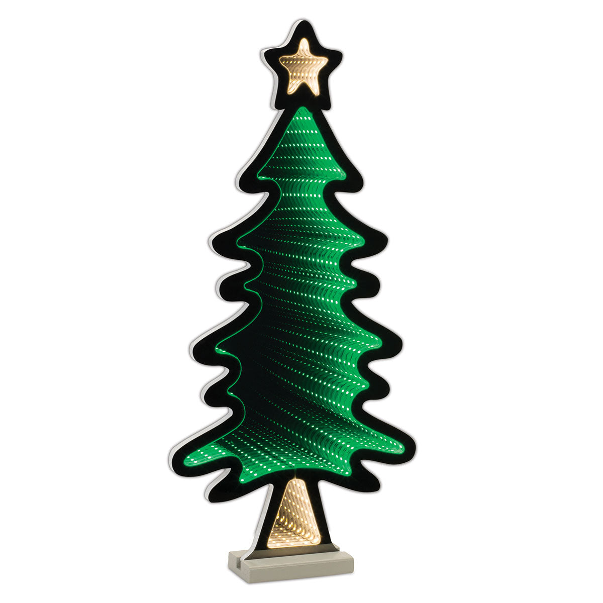 Christmas Lights Infinity Tree 25 Inch Acrylic with Dual Sided Star