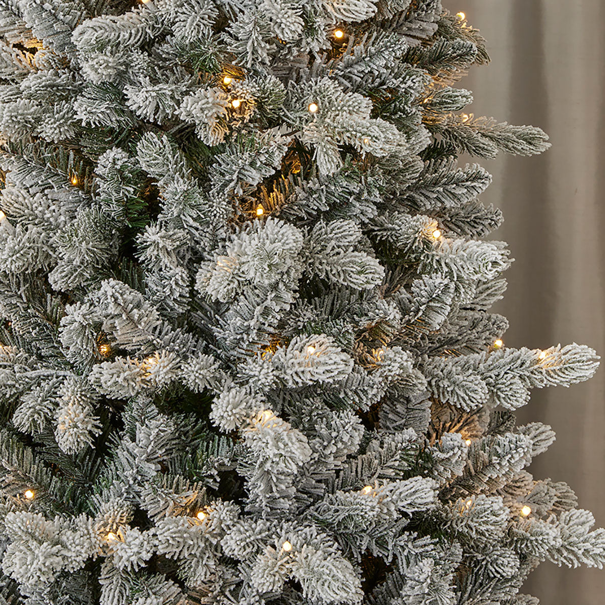 Flocked Christmas Tree Pre Lit Palmetto Pine in 6 or 7 Foot with Remote