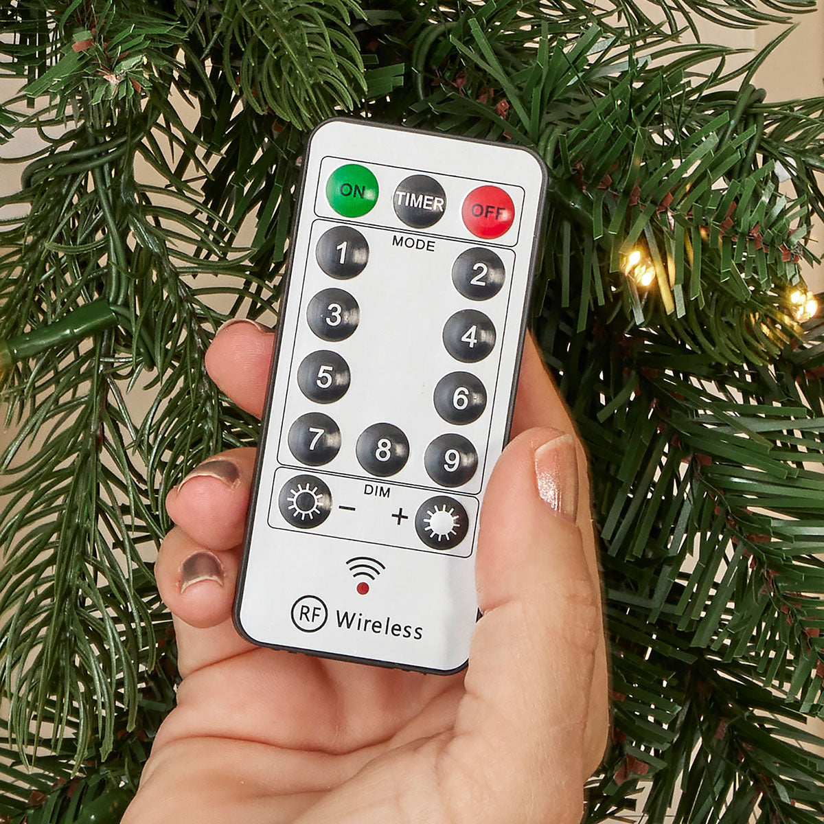 Holiday Decor Pine Garland 6 Foot Lit with a Remote