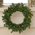 Holiday Decor Pine Wreath 24 Inch with Nine Light Functions