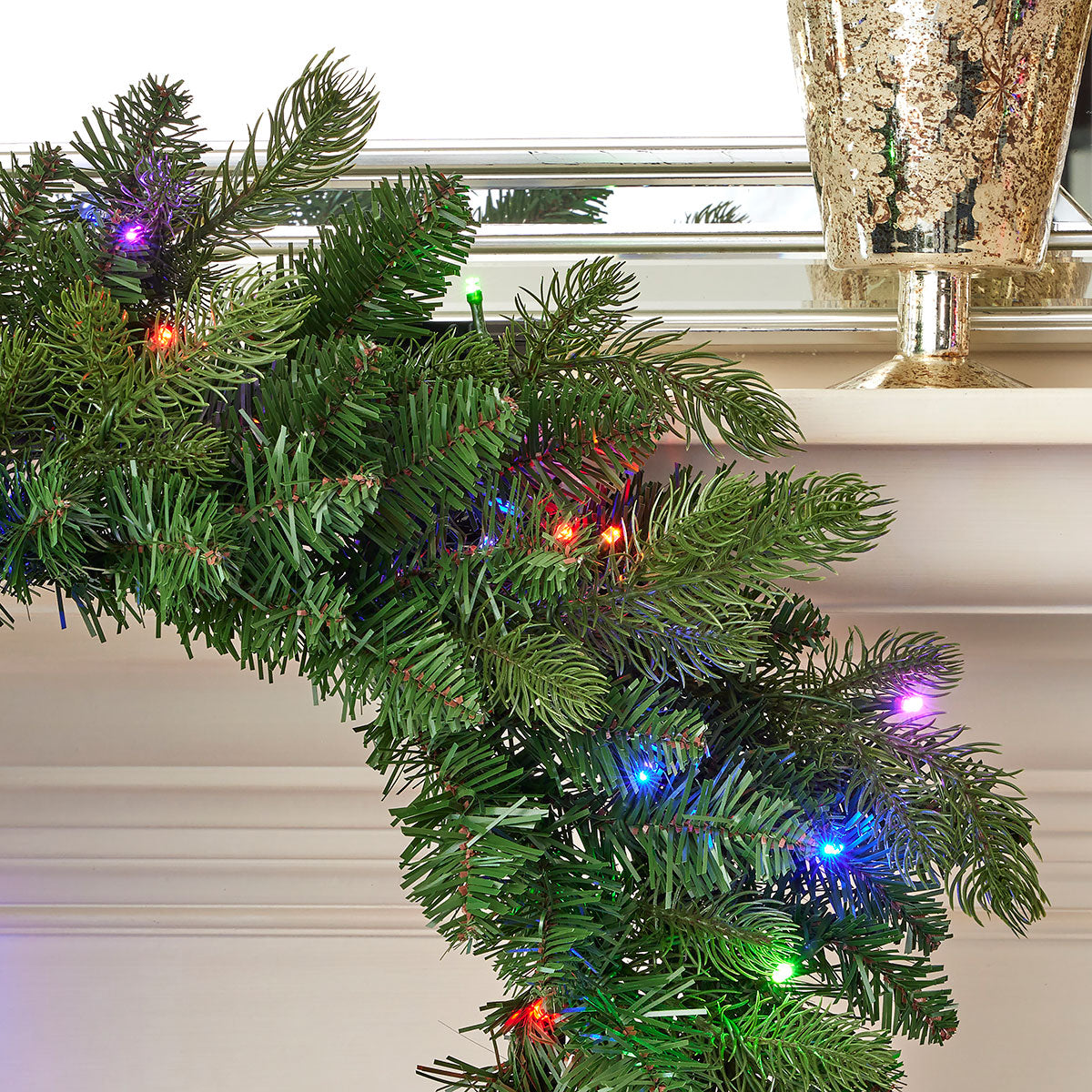 Holiday Decor Pine Wreath 24 Inch with Nine Light Functions