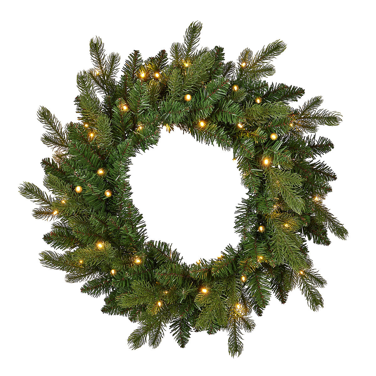 Holiday Decor Pine Wreath 24 Inch with Nine Light Functions