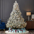 Flocked Christmas Tree Fir at 7.5 or 9 Foot Pre Lit