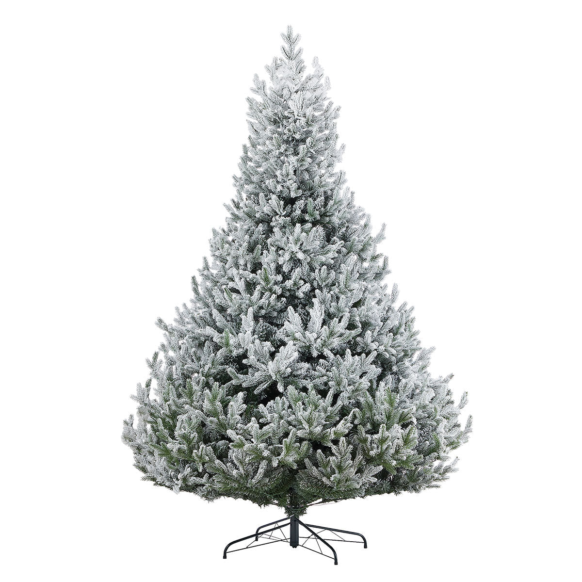 Flocked Christmas Tree Fir at 7.5 or 9 Foot Pre Lit