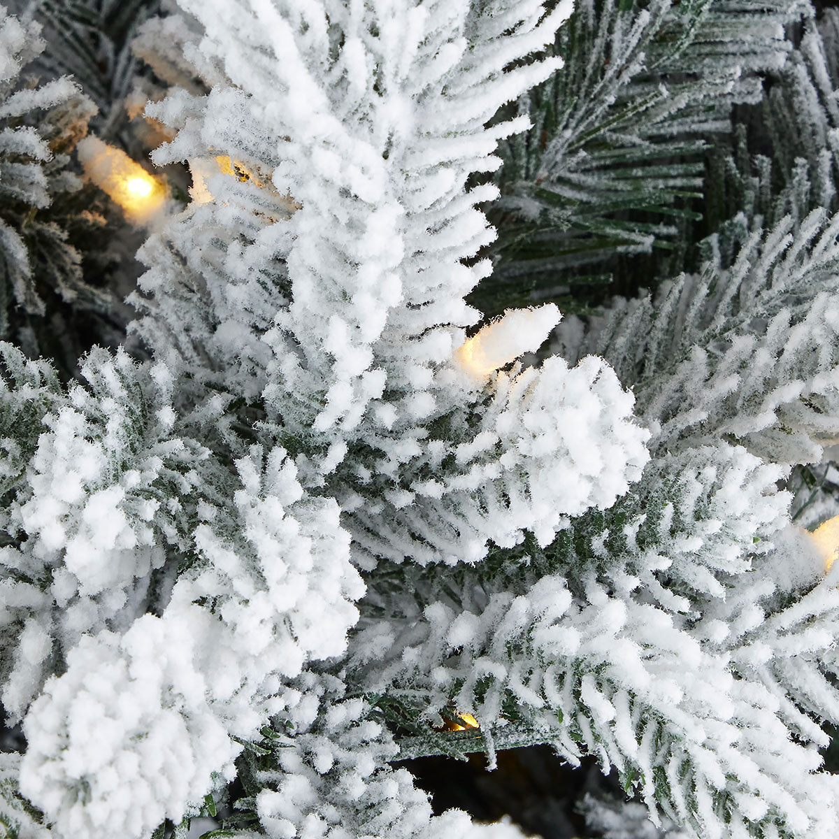 Flocked Christmas Tree Fir at 7.5 or 9 Foot Pre Lit