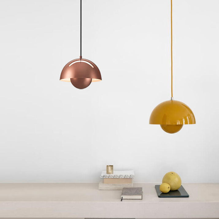 Nordic Dome Pendant Ceiling Lights with Warm or White Option in Six Colours