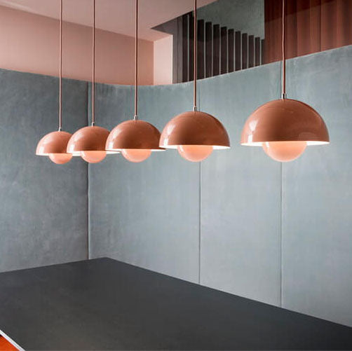 Nordic Dome Pendant Ceiling Lights with Warm or White Option in Six Colours