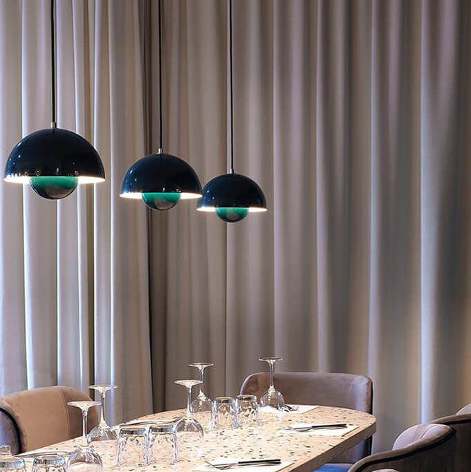 Nordic Dome Pendant Ceiling Lights with Warm or White Option in Six Colours