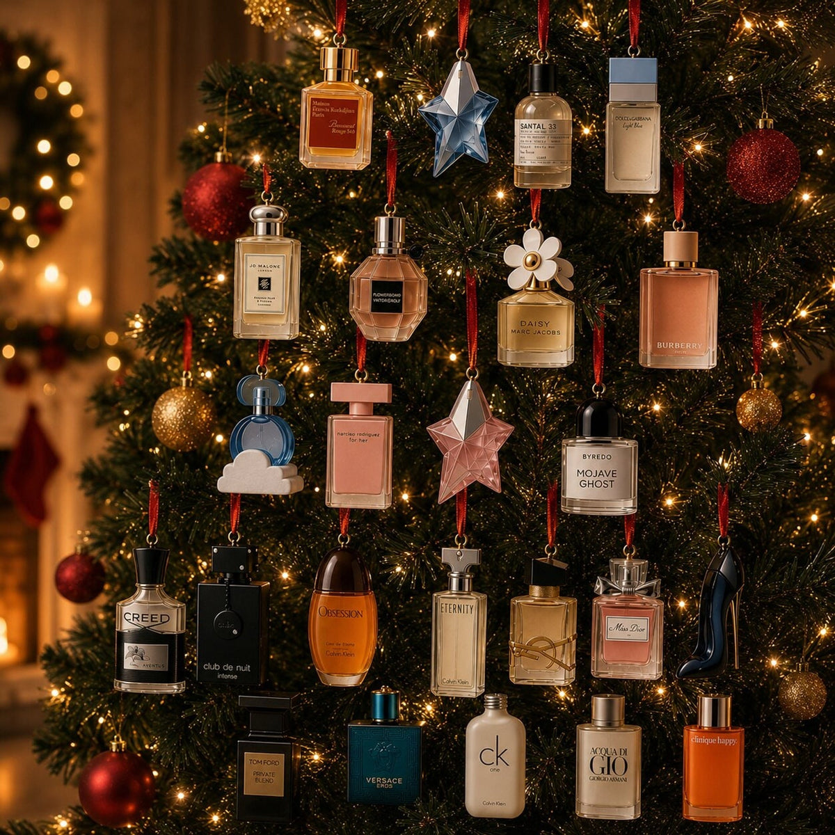Advent Calendar 24 Decorative Perfume Bottle Designs Behind Daily Doors