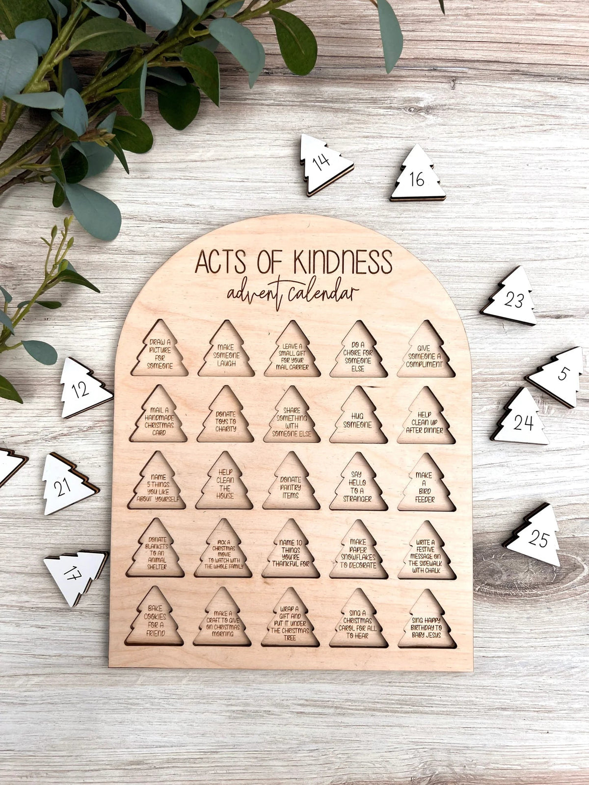 Advent Calendar Acts of Kindness in Wood for a Family
