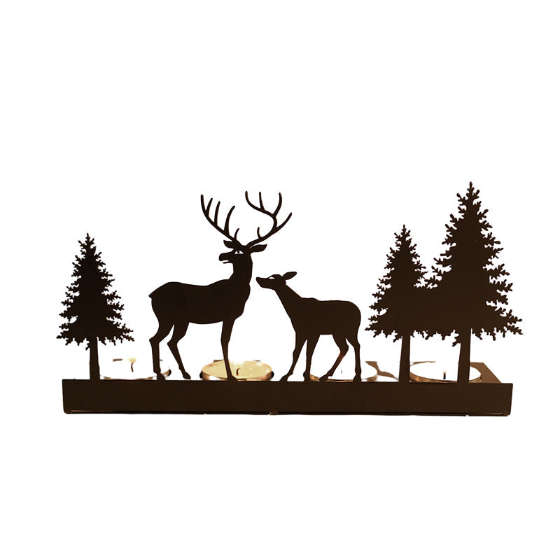 Christmas Decorations Reindeer Tealight Holder in Iron Handmade