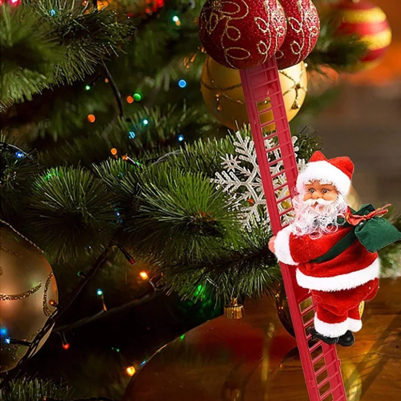 Electric Climbing Santa with Music in Four Versions