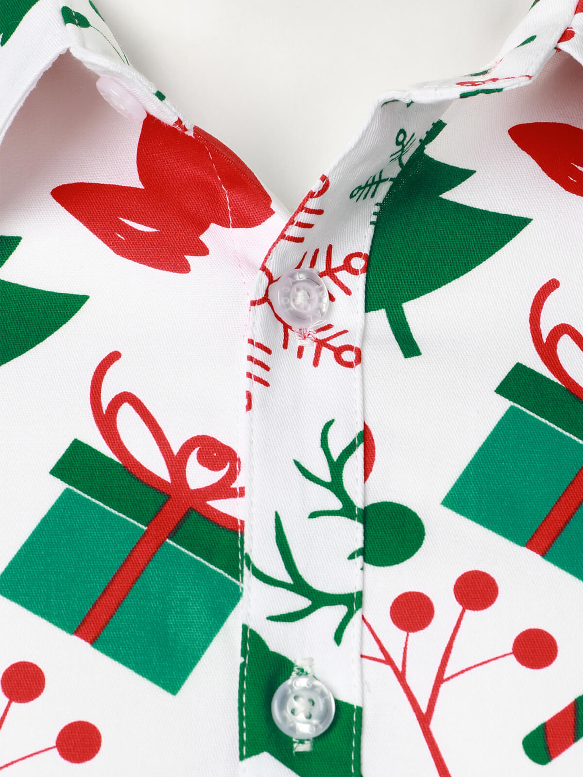 Christmas Ornaments Print Shirt in Cotton with Long Sleeves