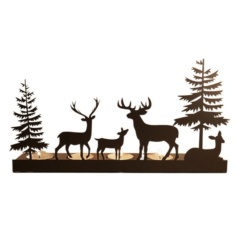 Christmas Decorations Reindeer Tealight Holder in Iron Handmade