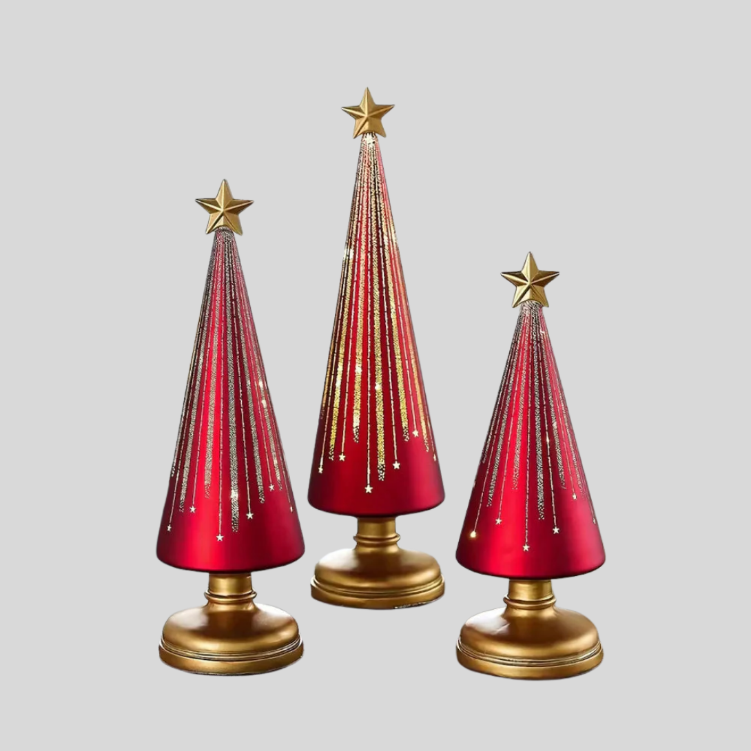 Christmas Lights Tree Silhouette on Mains or Batteries in Four Colours