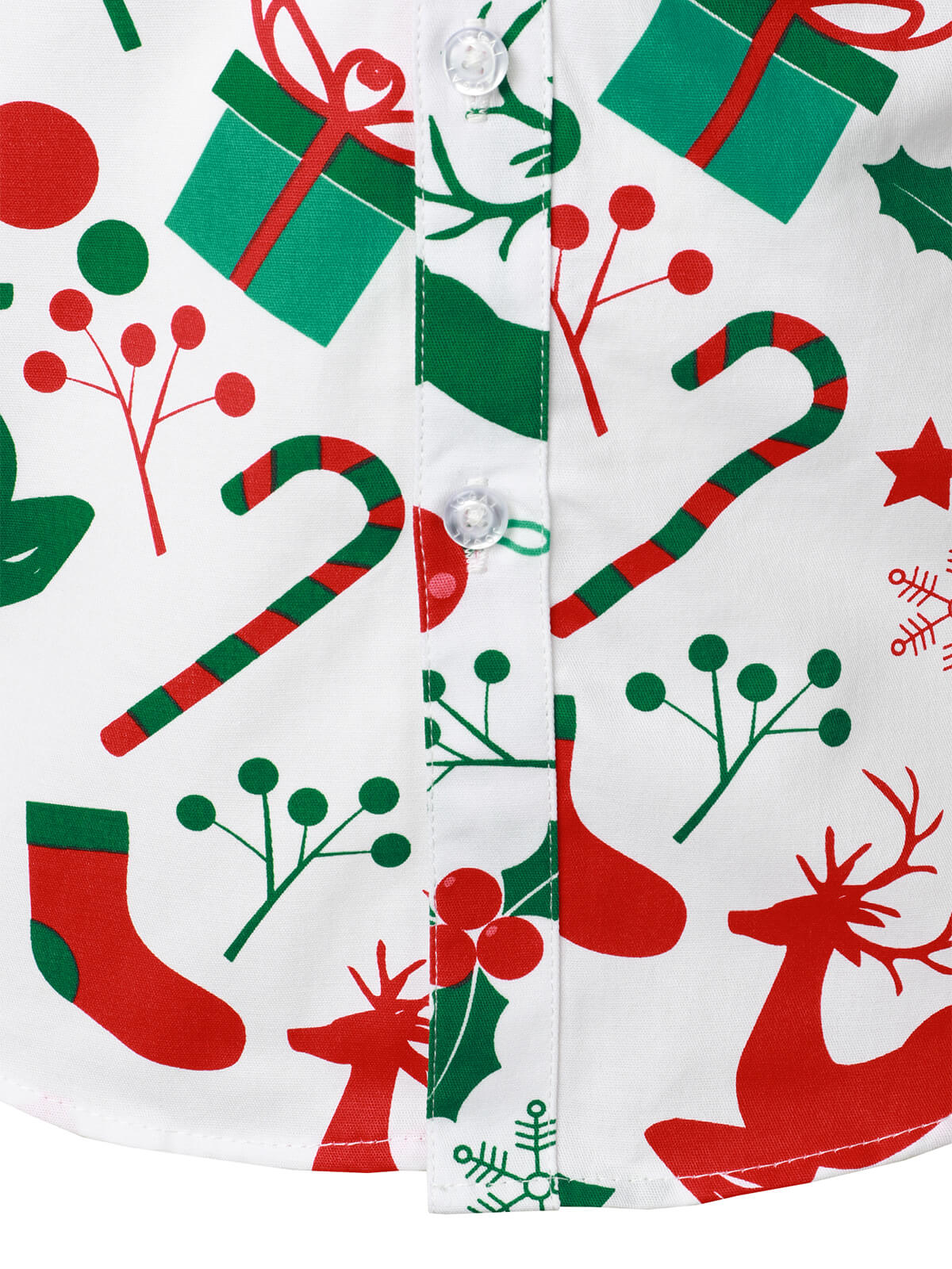 Christmas Ornaments Print Shirt in Cotton with Long Sleeves