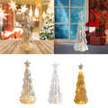Christmas Lights Glass Look LED Tree Tabletop Ornament in Three Styles