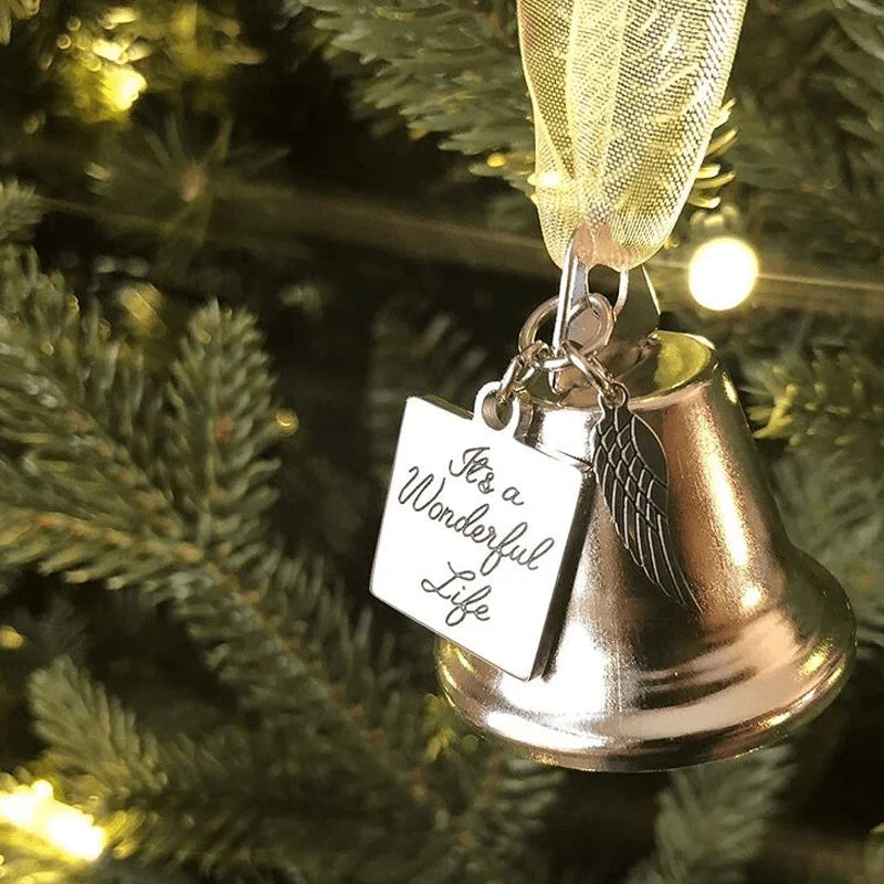 Christmas Ornaments Memorial Bell with Angel Wings in Four Styles