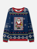 Ugly Christmas Sweater Santa as the Ace of Hearts in Navy