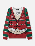 Ugly Christmas Sweater Santa Belly Illusion in Green to Size 6XL