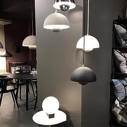 Nordic Dome Pendant Ceiling Lights with Warm or White Option in Six Colours