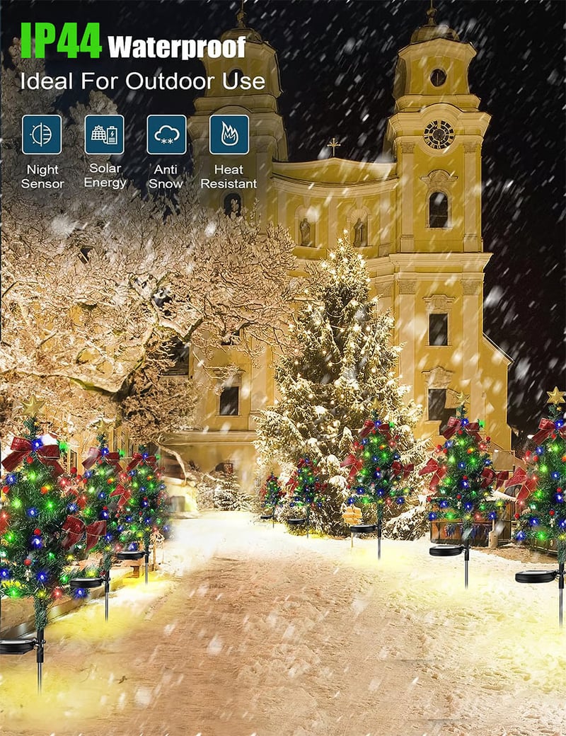 Christmas Lights Solar Tree Decor for a Garden or a Balcony