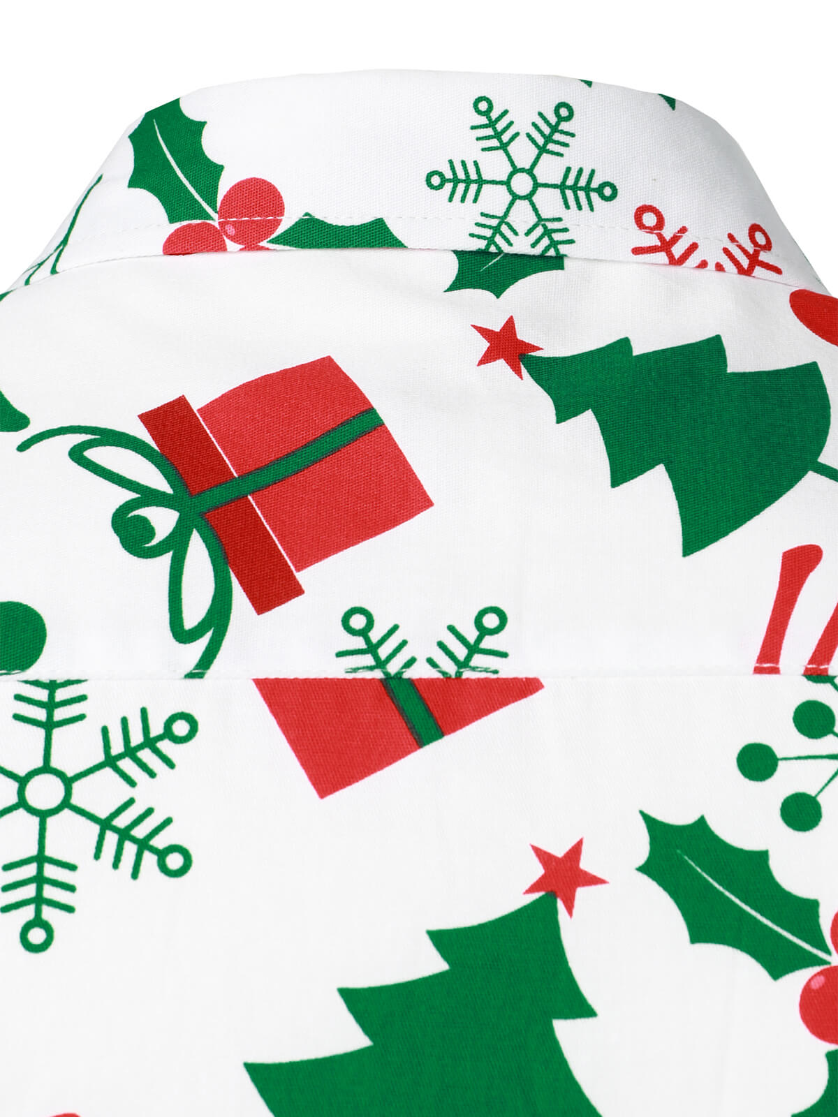 Christmas Ornaments Print Shirt in Cotton with Long Sleeves