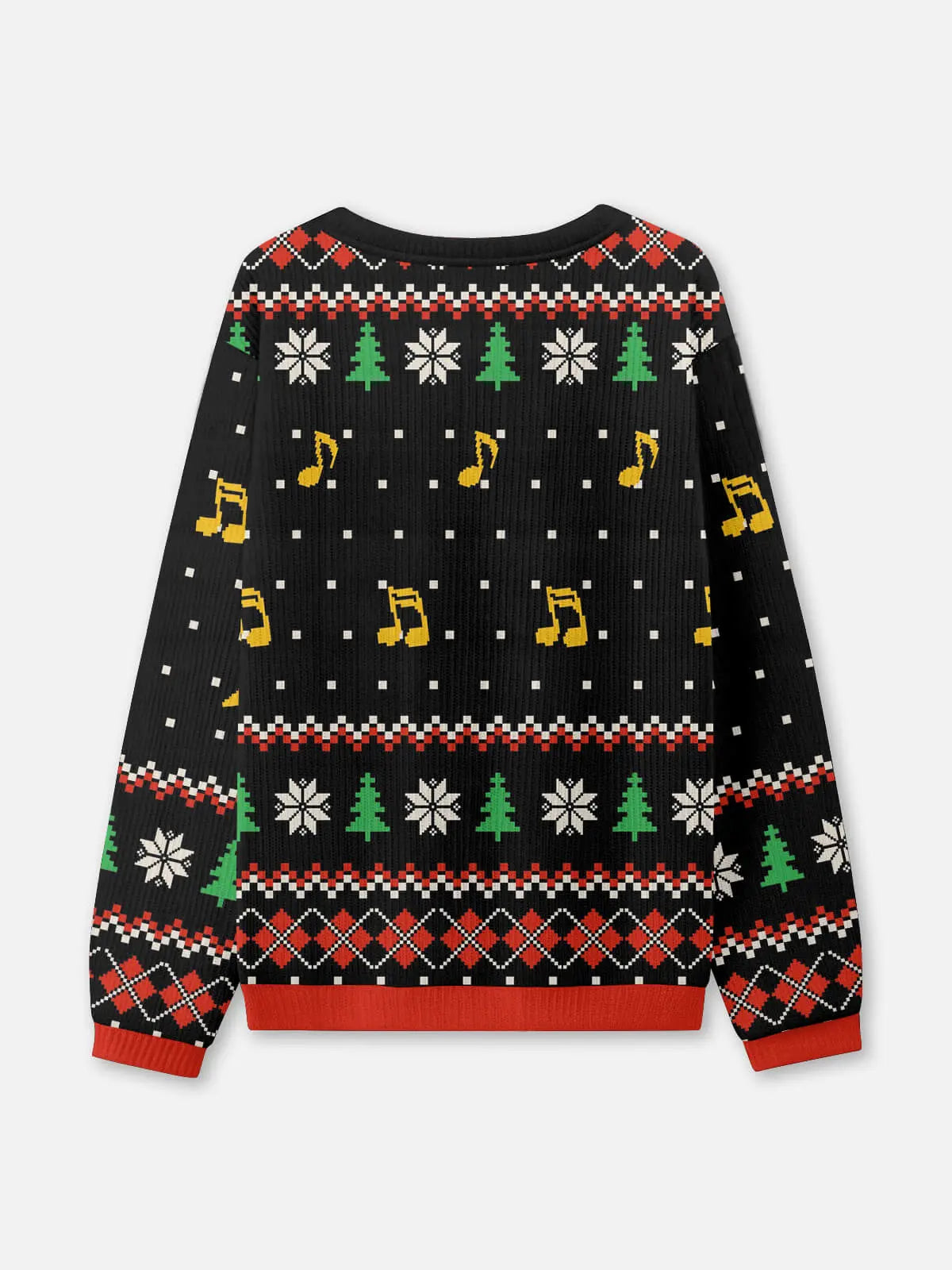 Ugly Christmas Sweater Santa Throwing the Horns in Black or White