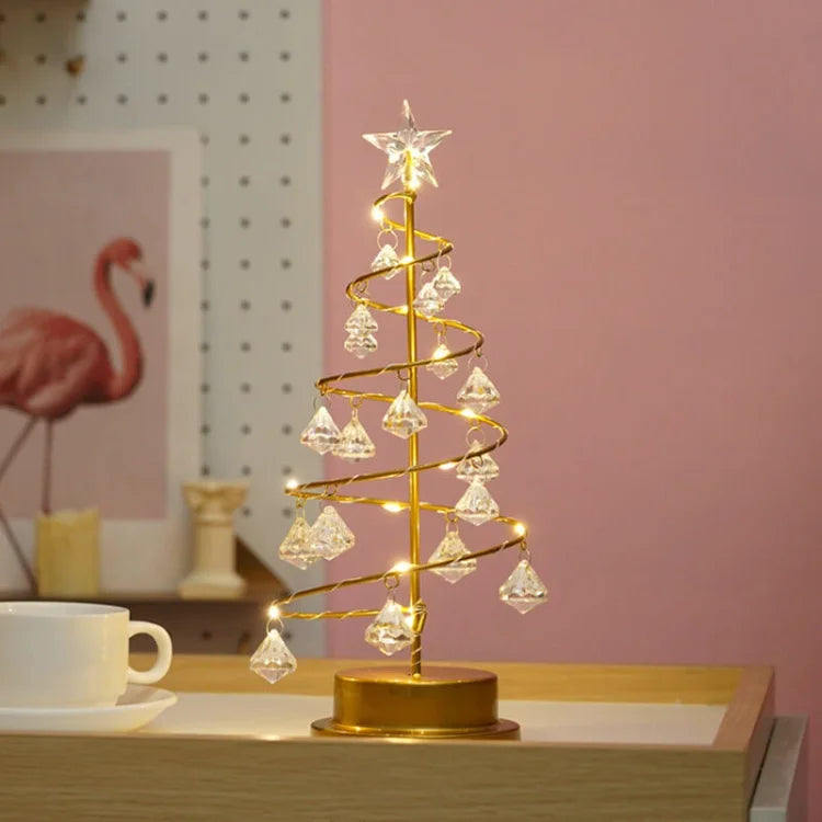 Christmas Lights Crystal Spiral Tree with a Star on Top