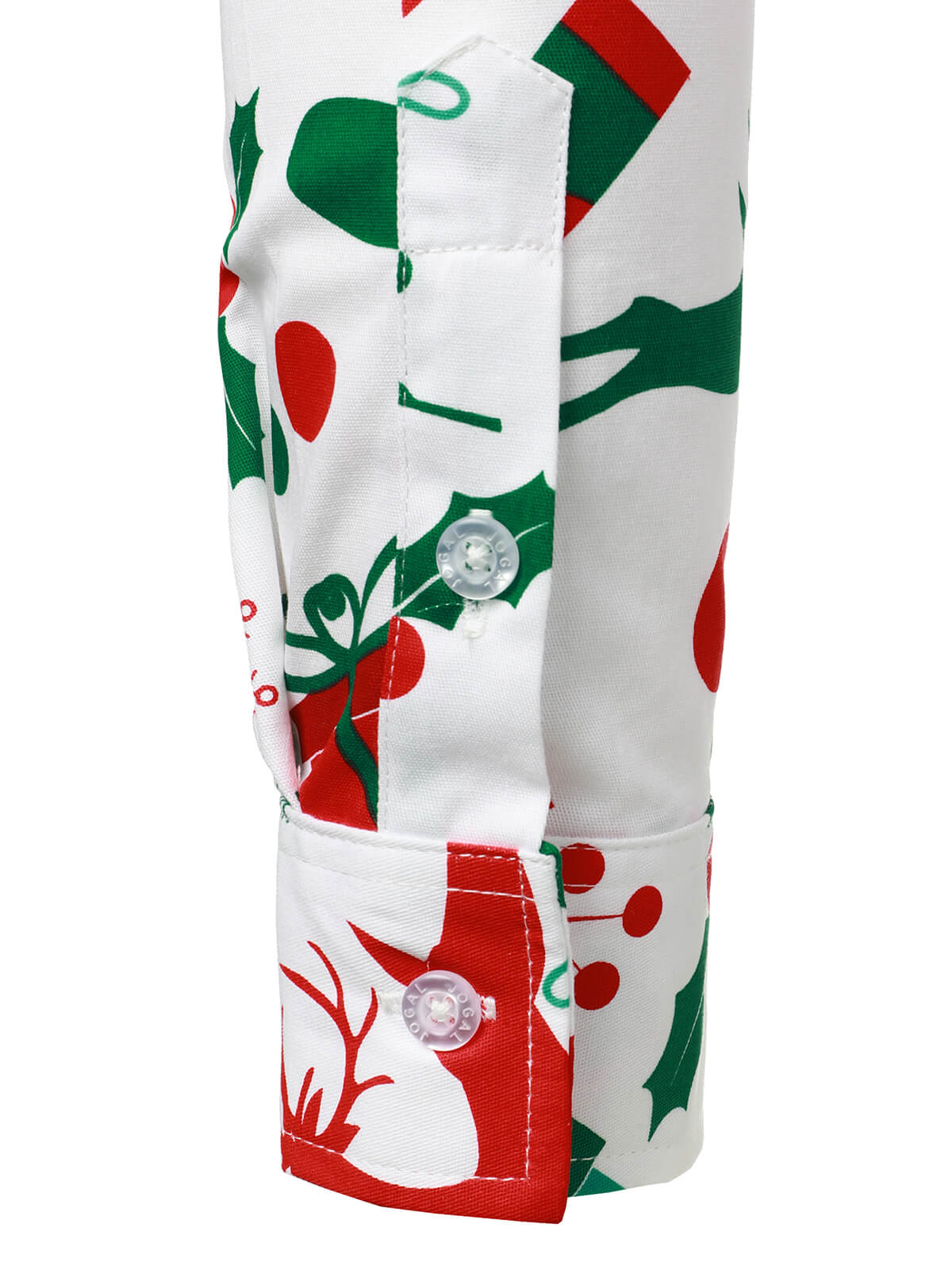 Christmas Ornaments Print Shirt in Cotton with Long Sleeves