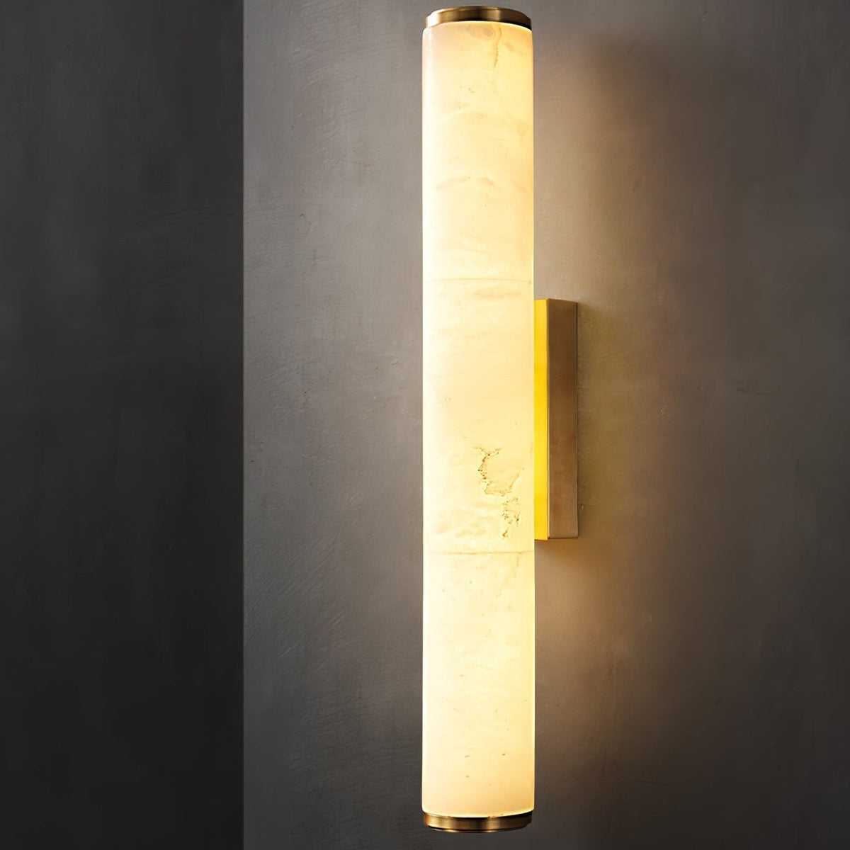 Office Lamp Marble Effect Wall Light LED with Copper Detail for a Minimalist Study Desk
