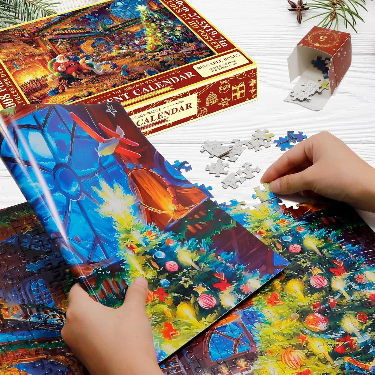 Advent Calendar Jigsaw 1008 Pieces to a 70 x 50 cm Picture