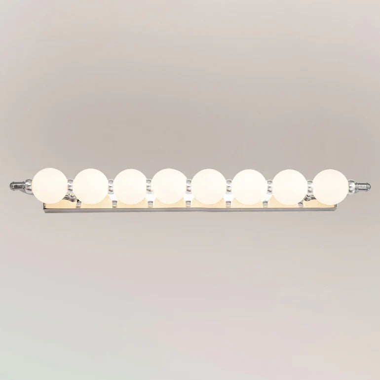 Chrome LED Bathroom Light Vanity Wall Bar with Round Globe Bulbs