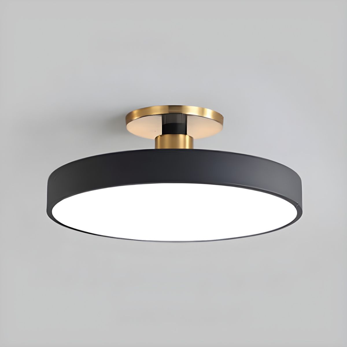 Modern LED Ceiling Light Semi Flush Mount Round Dimmable with Remote