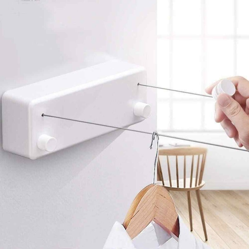Wall Mounted Retractable Clothes Line with Dual 4.2m Ropes and 20kg Capacity