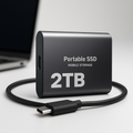 2TB SSD External Portable Solid State Drive for Fast File Storage and Transfer